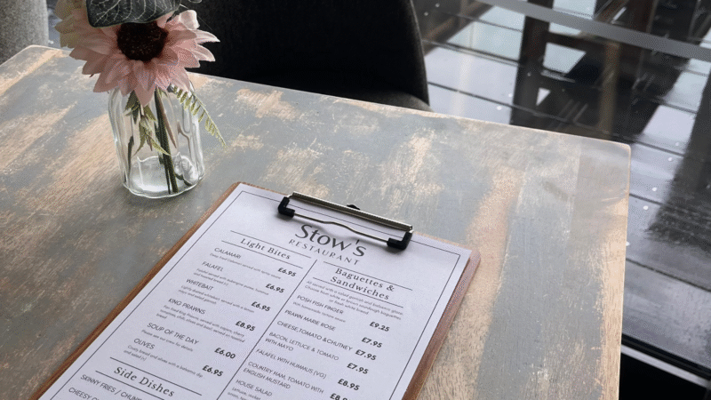 Brand New Menu at Stow's